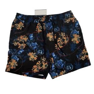 Ksubi Black Hyperflower Floral Drawstring Boardshort Swim Trunks Size S
